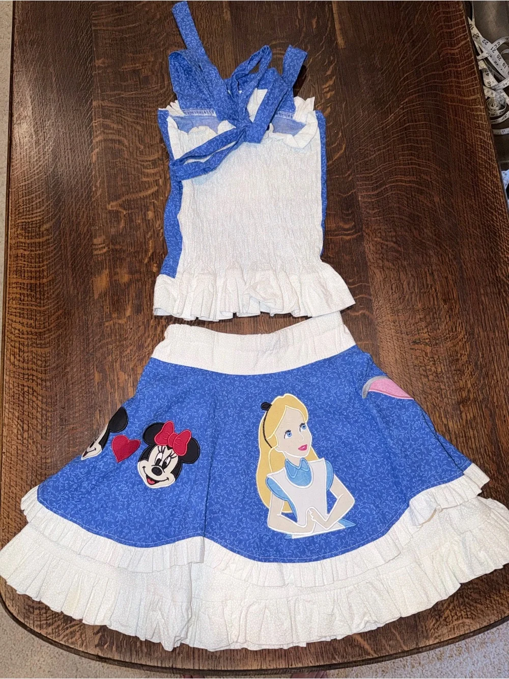 Disney Blue Magic Kingdom Ruffle Two-Piece Set with Character Appliqués